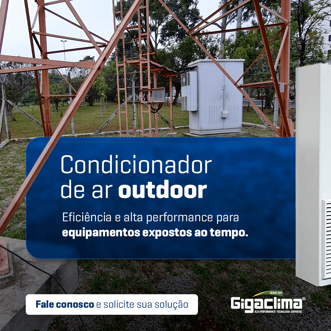 Condicionador de ar outdoor: Eficiência e alta performance para equipamentos expostos ao tempo.